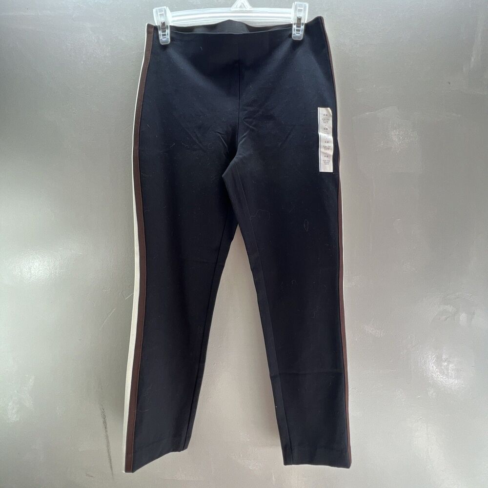 a new day Black Leggings with Brown and White Side Stripes